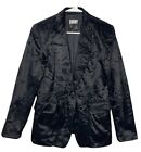 DKNY Donna Karan Black Crushed Velvet Blazer Womens Size 8 Evening VTG 90s
