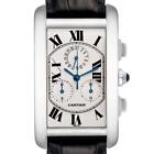 Cartier Tank Americaine Chronograph White Gold Mens Watch W2603356