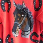 BEREK 3D Handknit Polo Pony Horse Theme Sweater 1988s Vintage Size S Hand Knit L