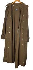 Ermenegildo Zegna Trench coat Men’s Size 52 Brown Long Belted Cotton Made Italy