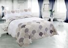 Printed Stitching Soft Bedspread Coverlet Quilt Set, Circular Sector Floral