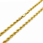 18K Yellow Gold Solid Mens 4mm Diamond Cut Rope Chain Italian Necklace 22
