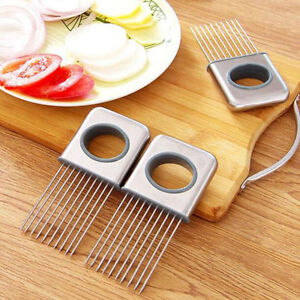 Onion Holder Slicer Vegetable tools Tomato Cutter Stainless Steel Kitchen Gadget