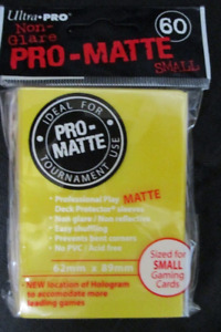 60 Ultra Pro YELLOW Pro-Matte Small YuGiOh Size Deck Protector Sleeves Pack