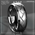 8/6mm Silver Brushed Tungsten Ring for Mens Wedding Band Bridal ATOP Jewelry