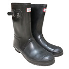 Hunter Gloss Short Rain Boots Women’s 9 Men’s 8 Black Waterproof Rubber Shoes