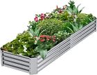 12x2x1.5ft Galvanized Raised Garden Bed,Outdoor Planter Box Planting Bed Herb
