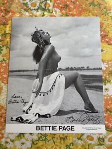 3 Bettie Page Photos Autographed By Bunny Yeager and Bettie Page 8x10 With COA