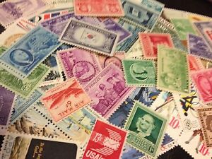 100 MNH All Different Vintage US stamps from the 30's to 80's