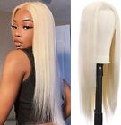 Brazilian 100% Human Hair 613# Blonde Full Lace Wig Silky Straight Body Wave