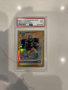 2020 Donruss Optic Rated Rookie Chase Claypool GOLD- ON CARD AUTO /10 psa 9 pop2