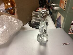 New ListingPilgrim Art Glass 😻 Clear Cat Kitten HANDBLOWN Figurine Paperweight LABEL 5.25