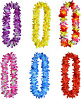 6Pcs Thickened Hawaiian Leis for Hula Dance Luau Party, Floral Necklace Leis for