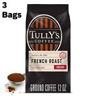 Tully's Coffee French Roast, Ground Coffee, Dark Roast, Bagged 12oz (Pack of 3)