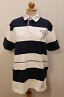 Vintage '10 Tommy Hilfiger New York Navy Blue Striped Polo Short Sleeve Shirt M
