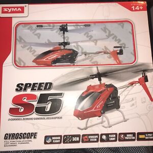 Syma Speed S5 Remote Control HELICOPTER Gyroscope 3 Channel Remote Ages 14+ NIB!