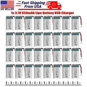 650mAh 3.7V LiPo Battery USB Charger For RC Drone Syma X5 X5C X5SW X5SC Drone US