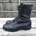 Vtg Black Leather Combat Military Boots Sz 10 R Men's Ro-Search (Need Insoles)
