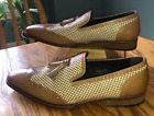 Mezlan Men's Shoes Brown White Woven Leather Wing Tip Tassel Loafer - US 12M
