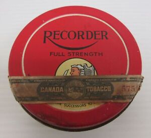 Recorder Full Strength Tobacco Tin
