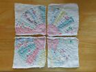 Lot of 4 Vintage Cutter Quilt Blocks Patchwork squares tattered 4 Pieces