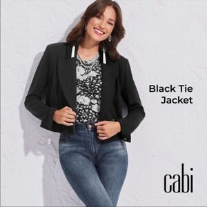 NWT Cabi Black Tie Jacket Size 8 Fall 2022 Style #6033 Black