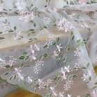 1 Yard Delicate Floral Embroidery Lace Organza Fabric Boho Dress Curtains Lace