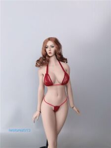 1/6 Red  Lace Underwear Bras Briefs Clothes For 12