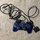 Genuine OEM Sony PlayStation 2 PS2 DualShock Controller Clear Blue SCHP-10010