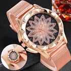 Fashion Women Luxury Stainless Steel Crystal Quartz Round Waterproof Wrist Watch