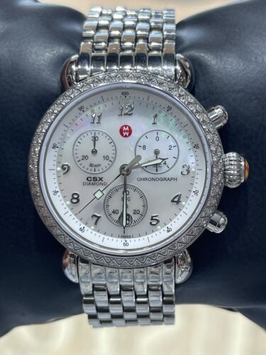 Michele CSX Watch with Diamonds MW03C01 Pre-Owned MOP Dial stainless steel