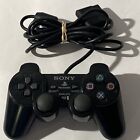 Sony PS2 BLACK Wired Controller OEM DualShock PlayStation 2 AUTHENTIC
