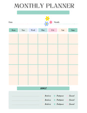 EG Monthly Planner - Good Vibes Only - Digital Printable Color Calendar for 2024