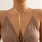 Fashion Woman Double Layers Snake Chains Gold Silver Long Chain Necklace Tassel