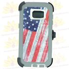 USA Flag For Samsung Galaxy S7 Edge Defender Case w/Belt Clip fits Otterbox