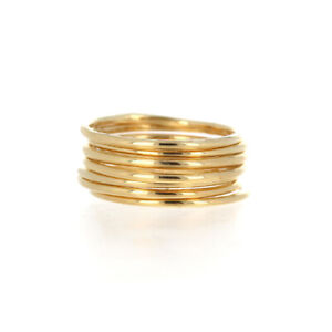 Smooth Gold Stacker, 14k Gold Filled, Thin Round Gold, Stackable Ring, 1mm band