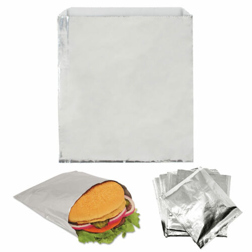 25 Large Foil Lined Paper Bags Hot Food Chicken Sandwich Burger Cookie Pies 6.5