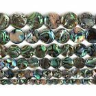 COIN 6-18mm Natural abalone shell flat round disc loose beads strand 16