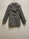 London Fog Coat Womens Small Black Wool Blend Double Breasted Jacket Mid Length
