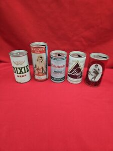 New ListingLot 5 Vtg Beer Can Collectible Pull Tab Dixie Blatz Tennents Rhinelander