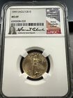 1999 $10 Gold 1/4 oz American Eagle NGC MS69 ANNA CABRAL NR AUCTION!