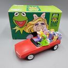 BROKEN Kermit Miss Piggy Red Convertible Music Box Muppets Plays Side by Side