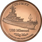 1 oz Copper Round - USS Missouri