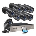 ZOSI H.265 8CH 5MP Lite DVR 1080P HD CCTV Security Camera System IR Night Vision