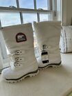 Sorel Snow Lion Womens Size 6 High White Waterproof Insulated Snow Boots Lined