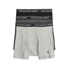 Polo Ralph Lauren Mens 3-Pack Classic Kint Cotton Boxers (Small, Grays/Black)$42