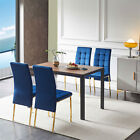 New Listing5 Piece Dining Set Table and 4 Velvet Chairs Home Kitchen Breakfast Furniture US