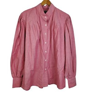 Frontier Classics Pink Long Sleeve Button Front Blouse Sz 3XL