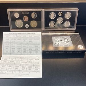 2022 S US Mint Silver Proof Set - 10 Coin Set - OGP, Box & COA