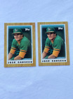 DCC: 1987 Topps Mini Jose Canseco 2-card lot Rookie RC MINT